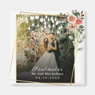 Soulmates I Love You wedding Photo Valentine Magnet