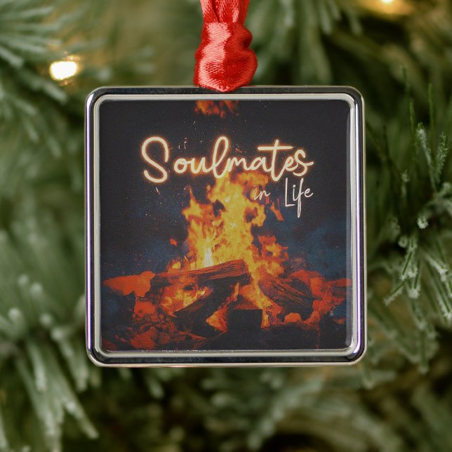 Soulmates in Life mug Metal Ornament (Tree)