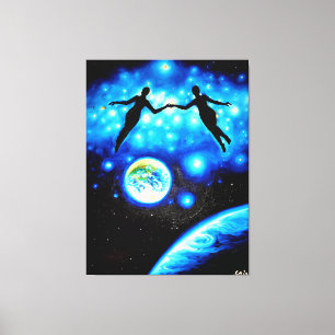 Soulmates in the universe canvas print