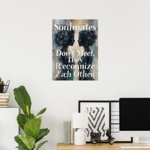 Soulmates Lesbian Couple Love Quote Art Poster