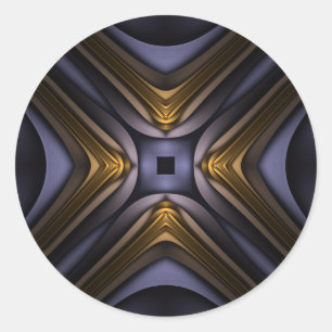 Soul's Essence Blue and Gold Abstract Classic Round Sticker