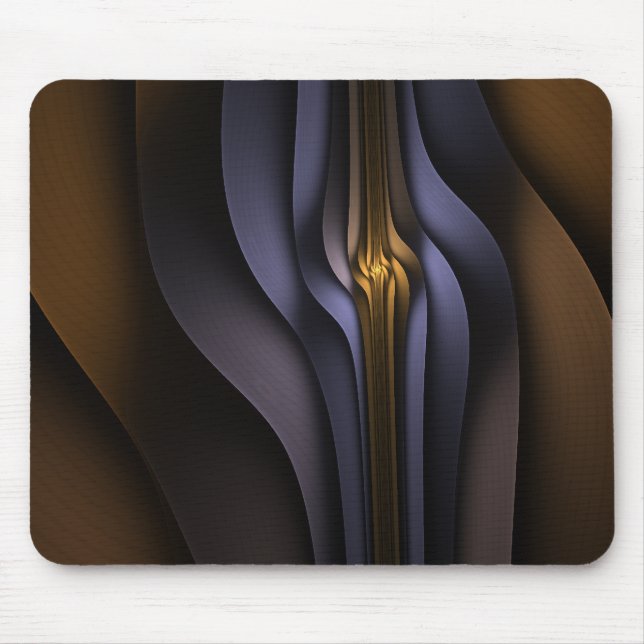 Soul's Essence Blue and Gold Abstract Mouse Pad (Front)