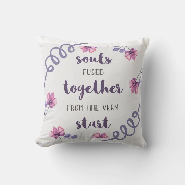 souls fused together from the very start throw pillow (Front)