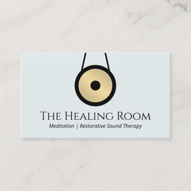 Sound Bath Therapy Gong Logo Business Card (Front)