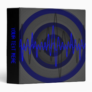 Sound Blue Dark 'Your Text' binder black