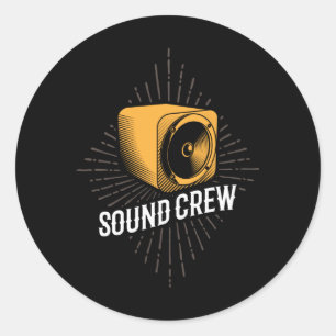 SOUND CREW Sound Guy Audio Technician Audio Classic Round Sticker