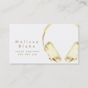 sound engineer dee jay faux gold business card