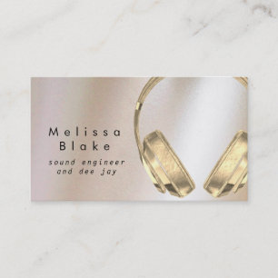 sound engineer dee jay faux metallic effect business card