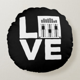 Sound Engineer Love Mixer Soundboard Audio Music Round Pillow