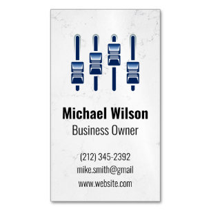 Sound Engineer   Mixer   Marble Background Magnetic Business Card