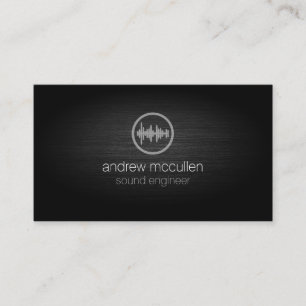 Sound Engineer Sound Wave Icon Brushed Metal Business Card