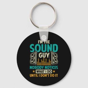 Sound Engineer Tech Husband Dad Funny Dj Disc Jock Keychain