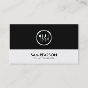 Sound Engineer Volume Sliders Icon Business Card
