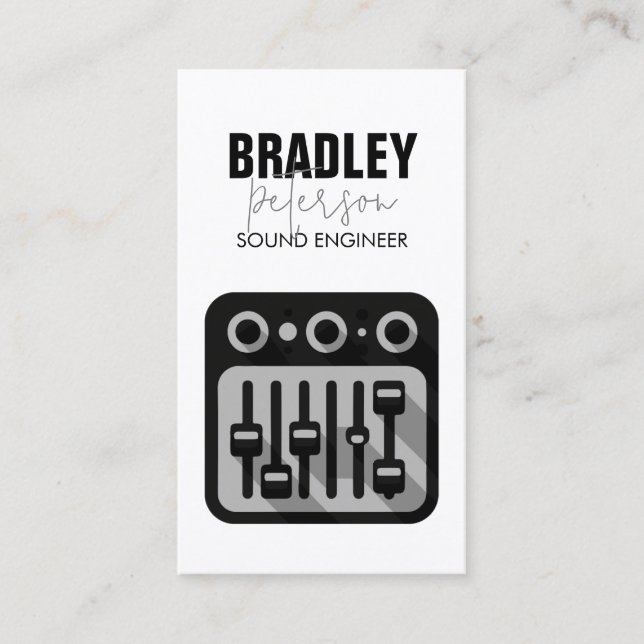 Sound Engineering Audio Engineer Business Card (Front)