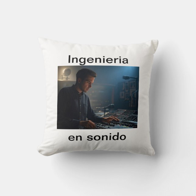 Sound engineering throw pillow (Front)