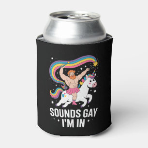Sound Gay I'm In Man Wearing Skirt Unicorn LGBTQ Can Cooler