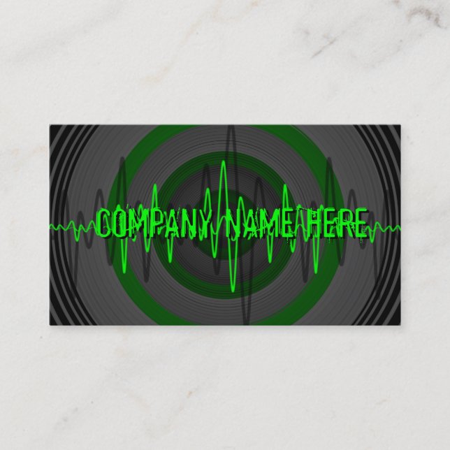 Sound Green Dark 'Company Name' business card (Front)