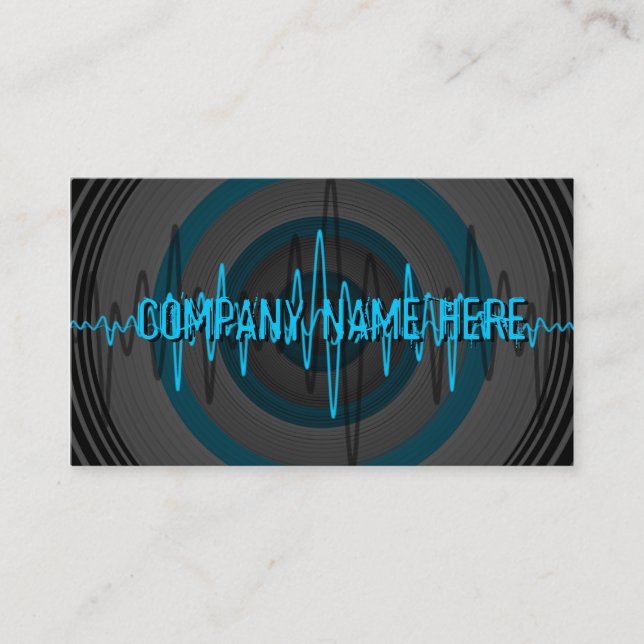 Sound Light Blue Dark 'Company Name' business card (Front)