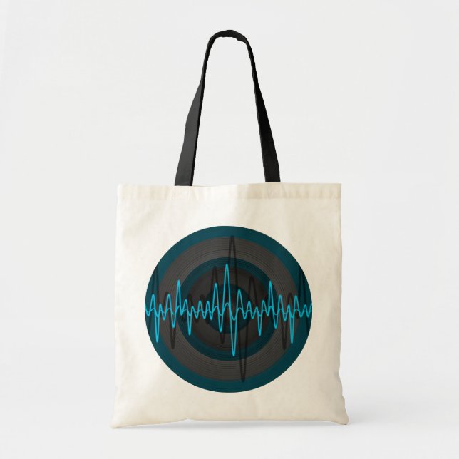 Sound Light Blue Dark Round budget tote bag (Front)