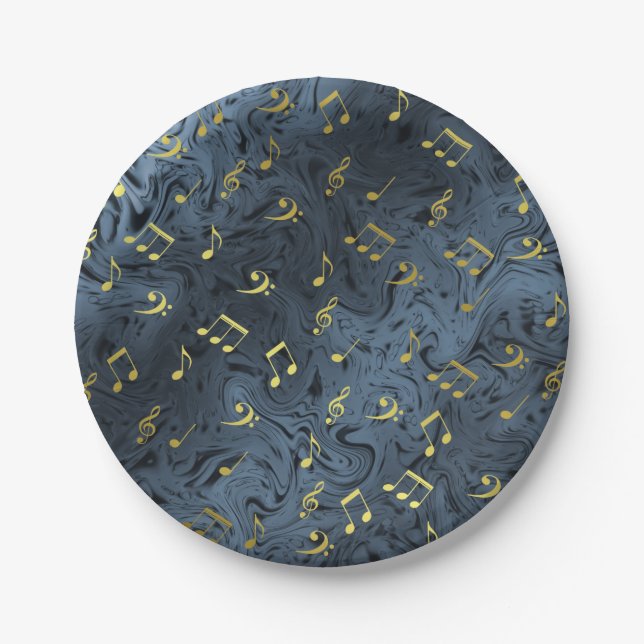 sound, metal, music, musical, sign, note, shape, paper plate (Front)