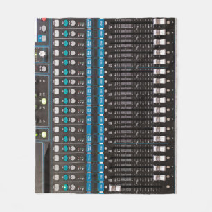 Sound mixer control, event hall. fleece blanket