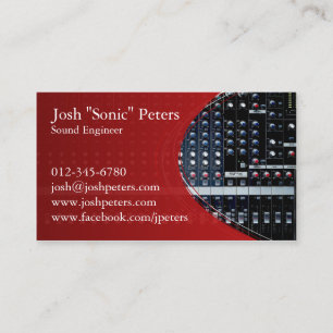 Sound Mixing Console Red Business Card