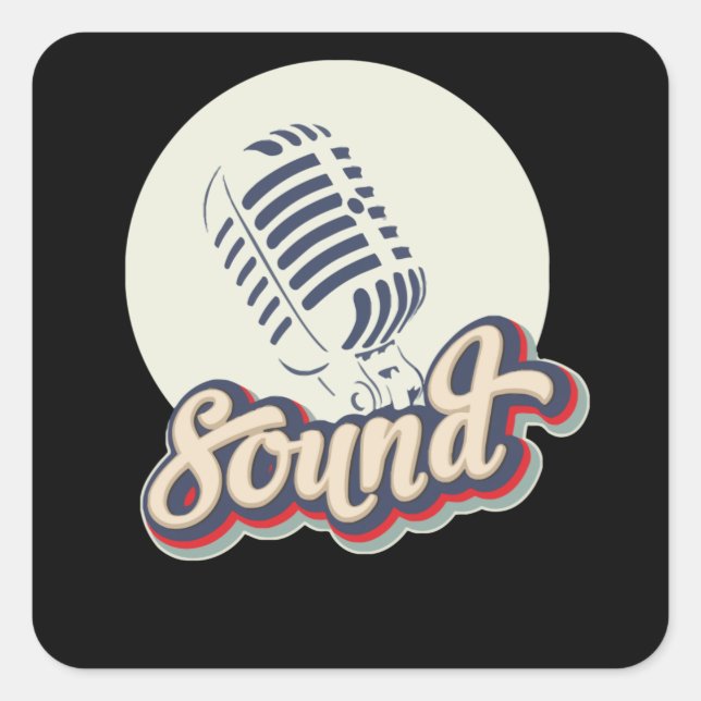 Sound Music Square Sticker (Front)