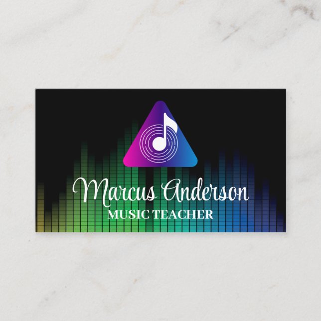 Sound Note Logo | Music Equalizer Graphics Business Card (Front)