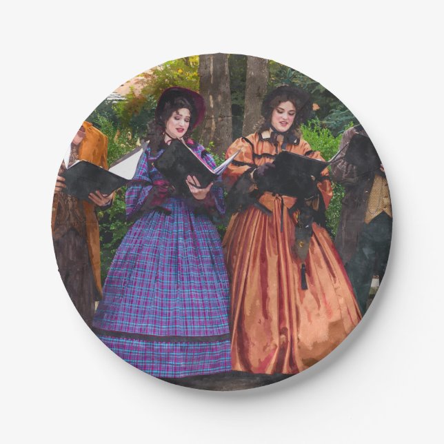Sound Of Carolers Paper Plate (Front)