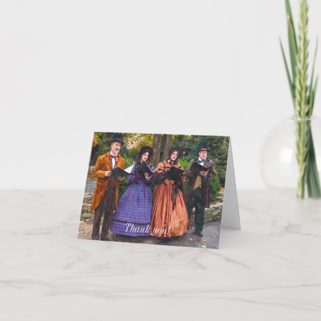 Sound Of Carolers Thank You Card (Front)