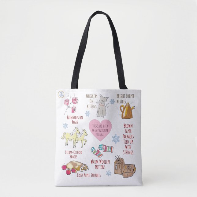 Sound of Music My Favourite Things Hand-Illustrate Tote Bag (Front)