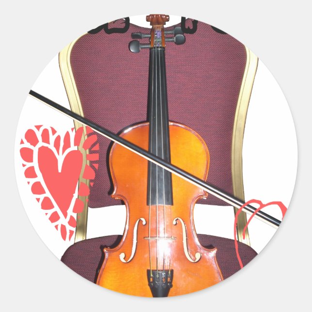 Sound of  v love hakuna matata valentine classic round sticker (Front)