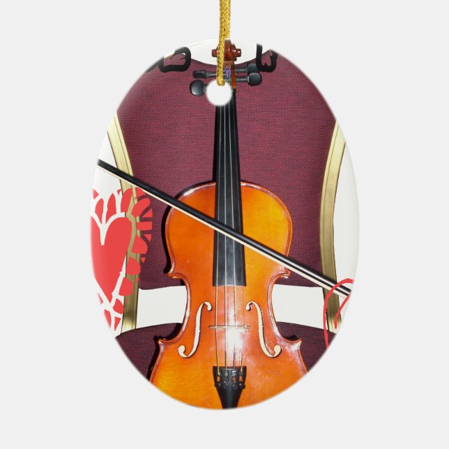 Sound of Violin  love hakuna matata valentine Ceramic Ornament (Front)