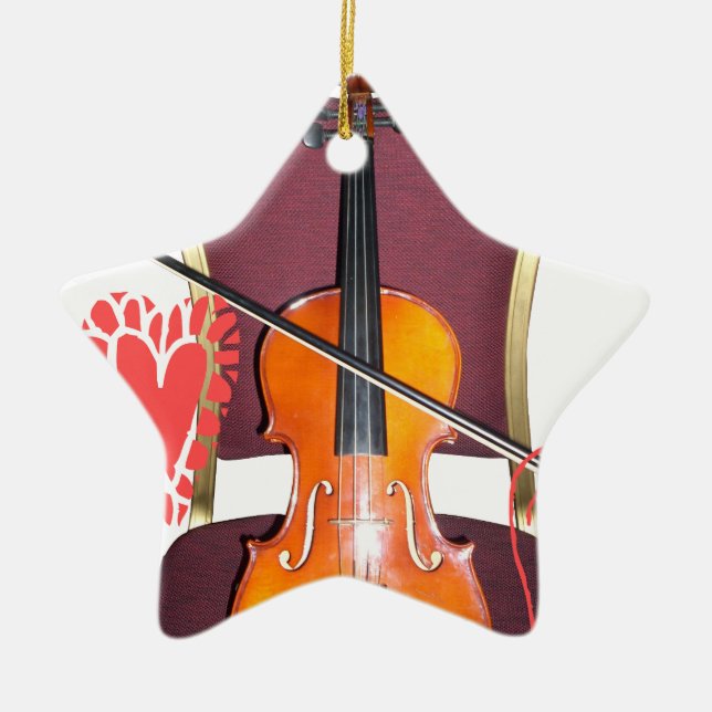 Sound of Violin  love hakuna matata valentine Ceramic Ornament (Front)