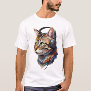 Sound of Whiskers – Abstract Cat in Colour T-Shirt