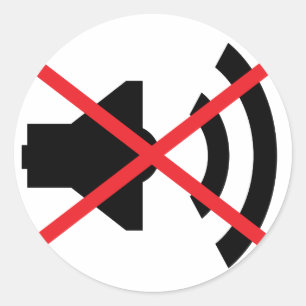🔊 sound off 🔇 classic round sticker