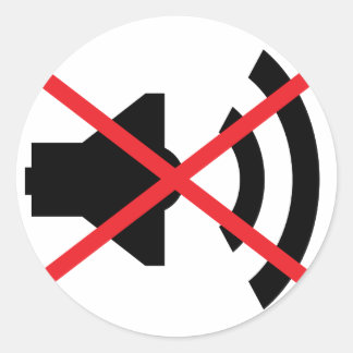 🔊 sound off 🔇 classic round sticker