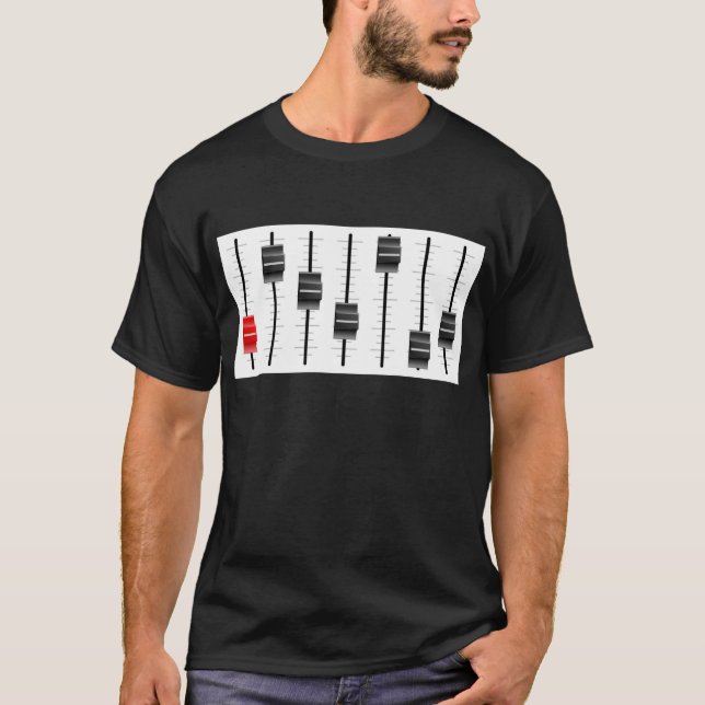 Sound or video control board Sliders or faders T-Shirt (Front)