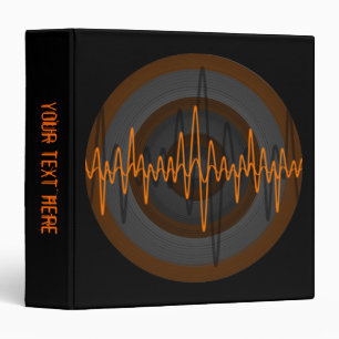 Sound Orange Dark Round 'Your Text' binder black