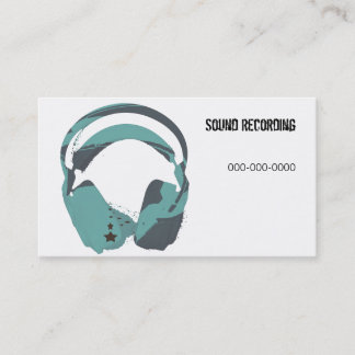 sound recording headphones business card