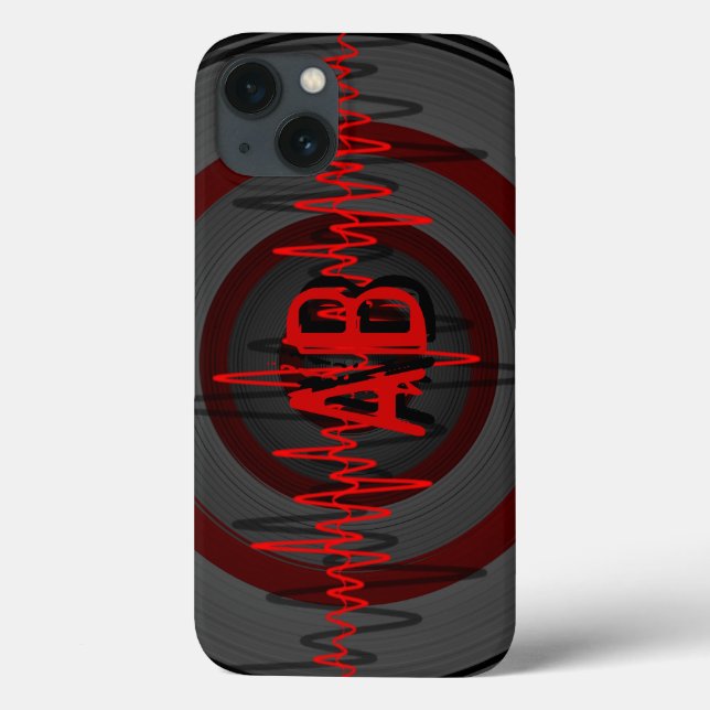Sound Red Dark monogram iPhone case case (Back)
