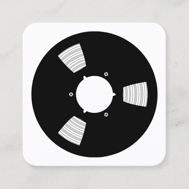 Sound Tape Spool 02 Square Business Card (Front)