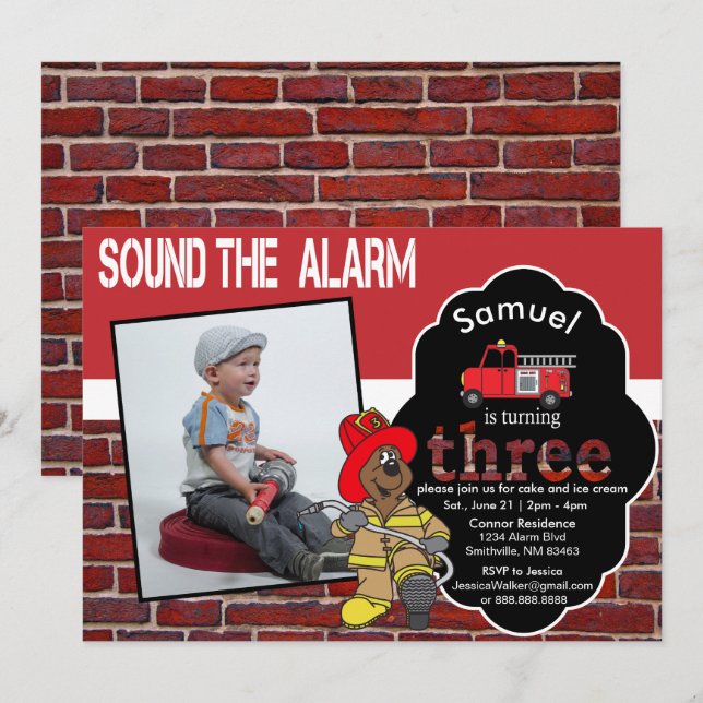 Sound the Alarm - 00th Birthday Party Invitation (Front/Back)