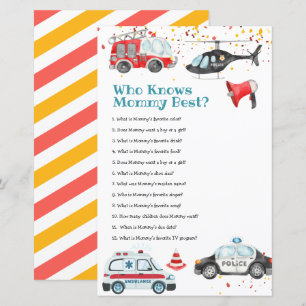 Sound the alarm Baby Shower Who Knows Mommy Best