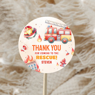 Sound the Alarm Fire Truck Baby Shower Classic Round Sticker