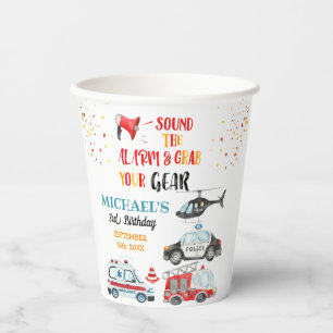 Sound the alarm & Grab your gear 3rd Birthday Paper Cups