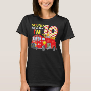 Sound The Alarm I'm 10 Birthday Boy Fire Truck Fir T-Shirt