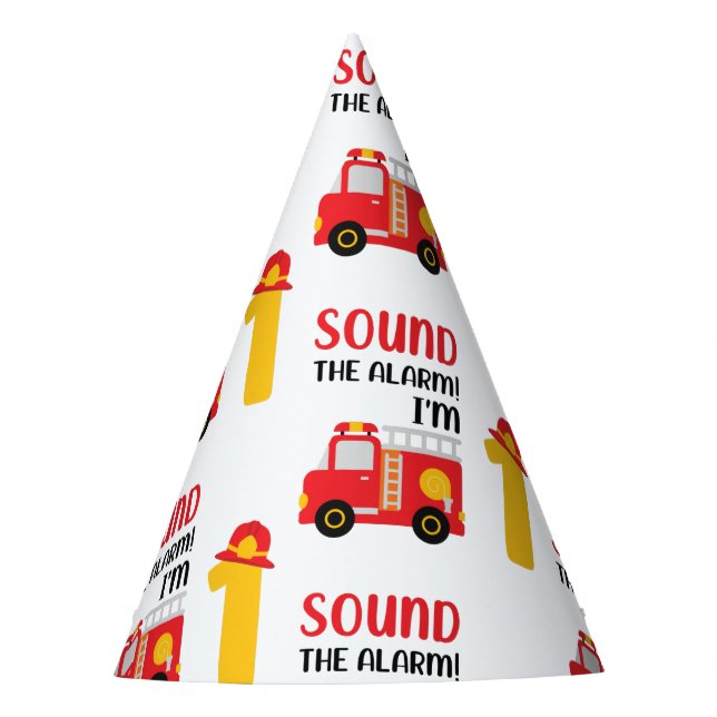 Sound The Alarm I'M One 1st Birthday Party Hat (Front)