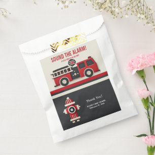 Sound the Alarm Minimalist Firefighter Baby Shower Favour Bag