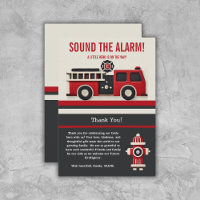 Sound the Alarm Minimalist Firefighter Baby Shower